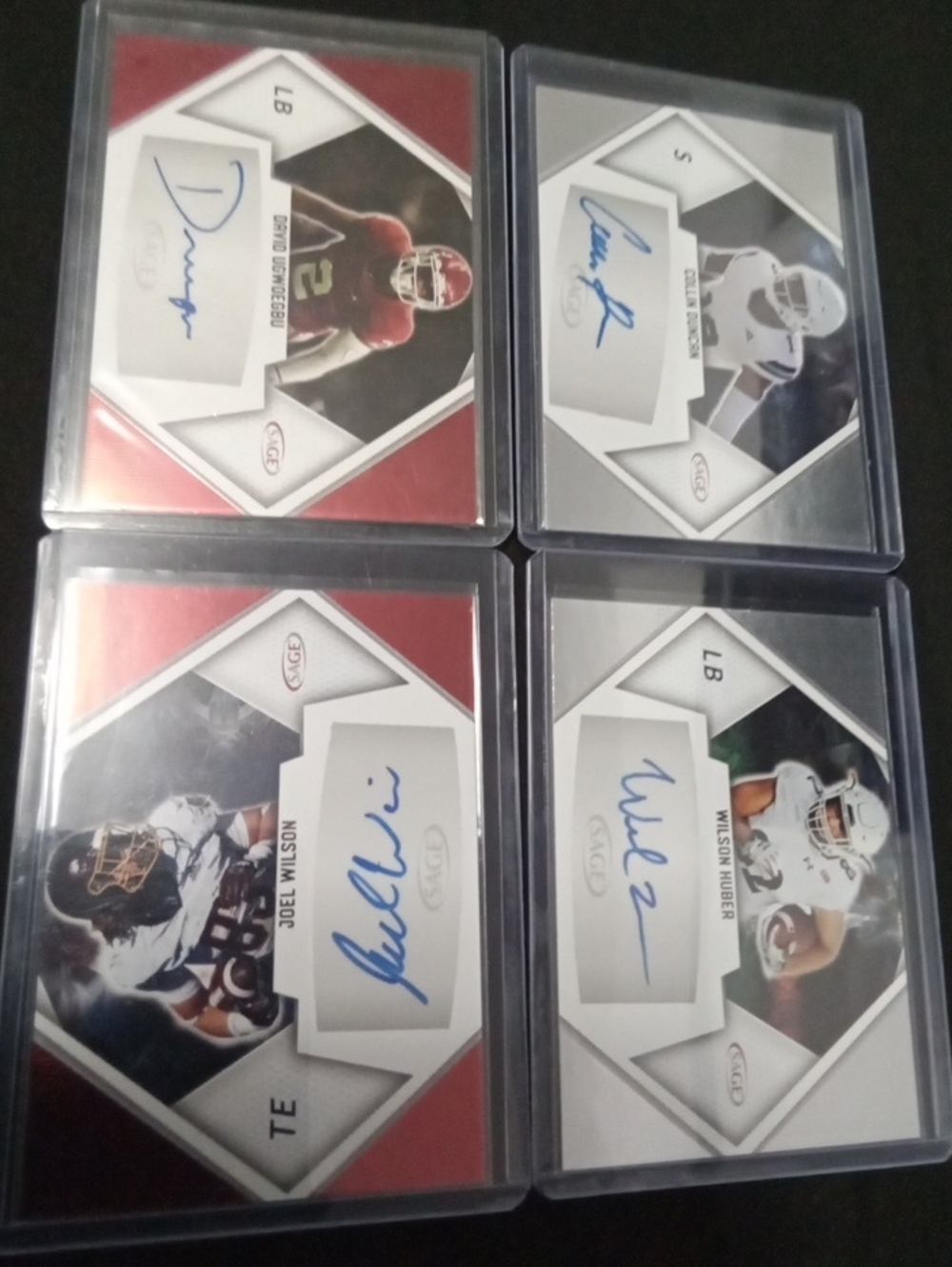 Autograph Football Trading Card Set - Red & White - Unbranded 4 Players.